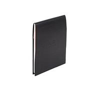 RHODIA 118169C - Case Clipboard + Stapled Notepad No. 16 Black - A5 - Small Squares - 80 Detachable Sheets - White Clairefontaine Paper 80 g/m - Pencil Holder - Faux Leather