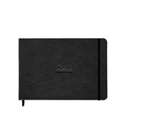 RHODIA 118179C - Rigid Notebook Webnotebook Black Landscape - A5 - 192 pages - Plain Ivory Clairefontaine Paper 90 g/m - Bookmark, Elastic Closure - Faux Leather Cover