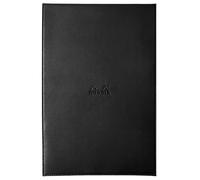 RHODIA 118199C - Case Clipboard + Stapled Notepad No. 19 Black - A4+ - Small Squares - 80 Detachable Sheets - White Clairefontaine Paper 80 g/m - Pencil Holder - Faux Leather