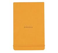 RHODIA 118308C - Orange Rigid Notebook Webnotepad - A6 - Lined - 192 Detachable Pages - Ivory Clairefontaine Paper 90 g/m - Bookmark, Elastic Closure - Faux Leather Cover - Rhodiarama