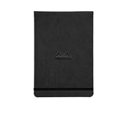 RHODIA 118349C - Hard Black Webnotepad Notebook - A5 - Lined - 192 Detachable Pages - Ivory Clairefontaine Paper 90 g/m - Bookmark, Elastic Closure - Faux Leather Cover - Rhodiarama