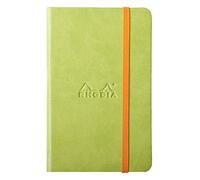 RHODIA 118626C - Anis Rigid Notebook - A6 - 192 pages - Plain Ivory Clairefontaine Paper 90 g/m - Bookmark, Elastic Closure - Faux Leather Cover - Rhodiarama Collection