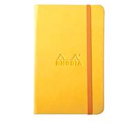 RHODIA 118636C - Daffodil Rigid Notebook - A6 - 192 pages - Plain Ivory Clairefontaine Paper 90 g/m - Bookmark, Elastic Closure - Faux Leather Cover - Rhodiarama Collection