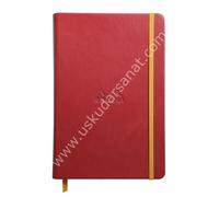 RHODIA 118753C - Poppy Rigid Notebook - A5 - Lined - 192 pages - Ivory Clairefontaine Paper 90 g/m - Bookmark, Elastic Closure - Faux Leather Cover - Rhodiarama Collection