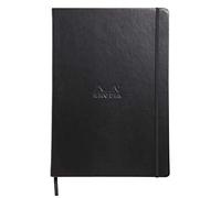 RHODIA 118869C - Rigid Notebook Webnotebook Black - A4 - Dotted Dot - 192 pages - Clairefontaine Ivory Paper 90 g/m - Bookmark, Elastic Closure - Faux Leather Cover