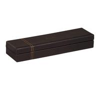 RHODIA 118876C - Black Pencil Case - 21 x 5.5 x 3 cm - Orange Saddle Stitching - Faux Leather Exterior - Rhodiarama Home Office Collection - Office Organization & Designer Storage