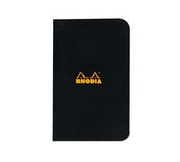 Rhodia 119159Cpack - Un lot de 20 Carnets Piqués Black - 7,5 x12 cm - Petits Carreaux - 48 pages - Papier Clairefontaine Blanc 80 g/m² - Couverture en Carte Enduite Souple, Résistante et Imperméable