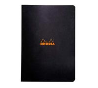 RHODIA 119162C - Piqué Notebook - A4 - Small Squares - 96 pages - White Clairefontaine Paper 80 g/m - Soft Coated Card Cover - random colour black or orange