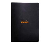 RHODIA 119163C - Black Piqué Notebook - A4 - Small Squares - 96 pages - White Clairefontaine Paper 80 g/m - Soft, resistant and waterproof coated card cover - Classic