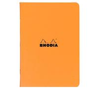 RHODIA 119164C - Orange Piqué Notebook - A4 - Small Squares - 96 pages - White Clairefontaine Paper 80 g/m - Soft, resistant and waterproof coated card cover - Classic