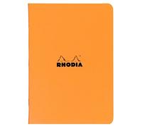 RHODIA 119168C - Orange Piqué Notebook - A4 - Lined - 96 pages - White Clairefontaine paper 80 g/m - Soft, resistant and waterproof coated card cover - Classic