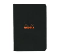 RHODIA 119183C - Black Piqué Notebook - A5 - Small Squares - 96 pages - White Clairefontaine Paper 80 g/m - Soft, resistant and waterproof coated card cover - Classic