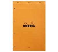 RHODIA 119600C - Stapled Notepad N°20 Orange - A4+ - Lined - 80 Detachable Sheets 4 Hole Punched - Clairefontaine White Paper 80G - Soft and Resistant Coated Card Cover - Basics