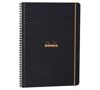 RHODIA 119930C - Spiral Notebook (Full Bound) Probook Black A4+|Small Squares|160 Detachable Perf. 4 Holes|Clairefontaine Paper 90g - Polypro Cover (Plastic) Rhodiactive