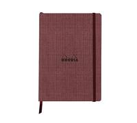 RHODIA 120034C - Softcover notebook - A5 14.8 x 21 cm - Ruled - 160 pages - Faux leather - Bookmark ribbon and elastic closure - Orange Botanique collection