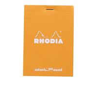 RHODIA 12558C - Stapled Notepad Dot pad N°12 Orange - 8.5x12 cm - Dot Dotted - 80 Detachable Sheets - 80G Clairefontaine Paper - Soft and Resistant Coated Card Cover - Basics