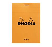 RHODIA 12600C - Stapled Notepad N°12 Orange - 8.5x12 cm - Lined - 80 Detachable Sheets - 80G White Clairefontaine Paper - Soft, Resistant and Waterproof Coated Card Cover - Basics