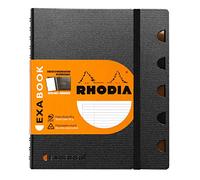 RHODIA 132576C - Exabook Black A5+ Refillable Organizer Notebook | Lined | 160 Detachable pages Perf. 6 Holes - Clairefontaine Paper 80g - Polypro Cover (Plastic) - Rhodiactive