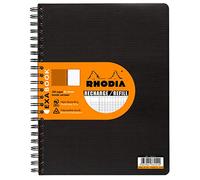 RHODIA 133151C - Refill Notebook for Exabook Black A4+ Organization Notebook | Large Seyès Tiles | 160 Detachable pages Perf. 4 Holes - Clairefontaine Paper 80g - Rhodiactive