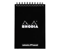 RHODIA 135039C - Spiral Notebook (Full Bound) Black - A6 - Dotted Dot - 80 Detachable Sheets - 80G Clairefontaine Paper - Soft and Resistant Coated Card Cover - Classic