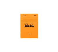 RHODIA 13600C - Stapled Notepad N°13 Orange - A6 - Lined - 80 Detachable Sheets - White Clairefontaine Paper 80 g/m - Soft, Resistant and Waterproof Coated Card Cover - Basics