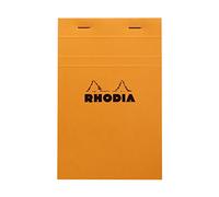 RHODIA 14200C - Stapled Notepad N°14 Orange - Small Squares - 11 x 17 cm - 80 Detachable Sheets - Clairefontaine White Paper 80 g/m² - Soft Coated Card Cover