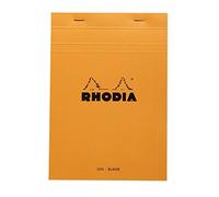 RHODIA 16000C - Stapled Notepad N°16 Orange - A5 - 80 Detachable Sheets - Plain White Clairefontaine Paper 80 g/m - Soft, Resistant and Waterproof Coated Card Cover - Basics
