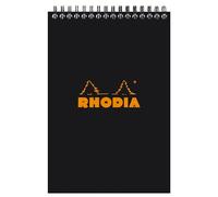 RHODIA 165009C - Spiral Notebook (Full Bound) Black - A5 - Small Squares - 80 Detachable Sheets - 80G Clairefontaine Paper - Soft and Resistant Coated Card Cover - Classic