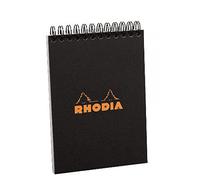 RHODIA 165009C - Spiral Notebook (Full Bound) Black - A5 - Small Squares - 80 Detachable Sheets - 80G Clairefontaine Paper - Soft and Resistant Coated Card Cover - Classic