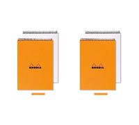Rhodia 16500C - Spiral Notebook (Full Bound) Orange - A5 - Small Squares|80 Detachable Sheets, Clairefontaine Paper 80g| - Soft and Resistant Coated Card Cover - Classic (Pack of 2)