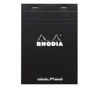 RHODIA 16559C - Stapled Notepad Dot pad N°16 Black - A5 - Dot Dotted - 80 Detachable Sheets - White Clairefontaine Paper 80 g/m - Soft and Resistant Coated Card Cover - Basics, 148x210mm
