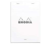 RHODIA 16601C - Stapled Notepad N°16 White - A5 - Lined - 80 Detachable Sheets - White Clairefontaine Paper 80 g/m - Soft, Resistant and Waterproof Coated Card Cover - Basics, 148x210mm