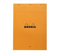 RHODIA 18000C - Stapled Notepad N°18 Orange - A4 - 80 Detachable Sheets - Plain White Clairefontaine Paper 80 g/m - Soft, Resistant and Waterproof Coated Card Cover - Basics