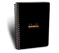 RHODIA 193409C - Spiral Notebook (Full Bound) Meeting Book Black - A4+ - Pre-Printed Date/Notes/Action - 160 Detachable Pages - White Clairefontaine Paper 90 g/m - Classic