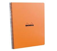 RHODIA 193418C - Spiral Notebook (Full Bound) Meeting Book Orange - A5+ - Pre-Printed Date/Notes/Action - 160 Detachable Pages - White Clairefontaine Paper 90 g/m - Classic