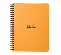 RHODIA 19341C - Spiral Notebook (Full Bound) Meeting Book - A5+ - Pre-Printed Date/Notes/Action - 160 Detachable Pages - White Clairefontaine Paper 90 g/m random colour black or orange