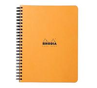 RHODIA 193448C - Spiral Notebook (Full Binding) Notebook Orange - A5+ - Dot Dot - 160 Detachable Pages - White Clairefontaine Paper 80 g/m - Soft and Resistant Cover - Classic