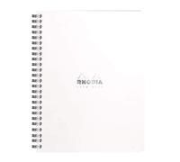 RHODIA 193461C - Spiral Notebook (Full Bound) White Notebook - A5+ - Ruled - 160 Detachable Pages - Clairefontaine Paper 80 g/m - Soft and Resistant Coated Card Cover - Classic