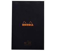 Rhodia - Ref 194009C - Head Stapled Meeting Notepad (80 Sheets) - No19 A4+ Size, Pre-Printed Headings, 80gsm Superfine Vellum Paper, Grey Rulings - Black
