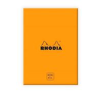 RHODIA 194049C - Memo Pad Box N°11 Orange - A7 8.5x11.5 cm - 5/5 (Small Squares) - 240 Sheets 80g/m - Practical and Compact - Rhodiatime Collection