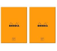 Rhodia 194050C - Memo Pad Box N°11 Orange - A7 8.5x11.5 cm - Ruled - 240 Sheets 80g/m - Practical and Compact - Rhodiatime Collection (Pack of 2)