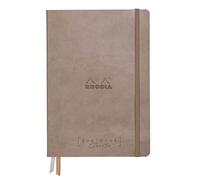 RHODIA 194151C - Goalbook Creation Taupe - A5 - 14.8 x 21 cm - Plain - 100 pages Paper White Technical Wash 200 g/m² - 2 Ribbons - Imitation Leather Cover