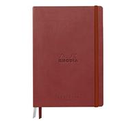 RHODIA 194153C - Rigid Notebook Goalbook Creation Orangerot - A5 - 14.8x21cm Plain - 100 pages White Technical Wash 200g/m² - 2 Ribbons Imitation Leather Cover