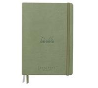 RHODIA 194156C - Rigid Notebook Goalbook Creation Celadon - A5 14.8x21cm - Plain - 100 pages White Technical Wash 200g/m² - 2 Ribbons - Imitation Leather Cover