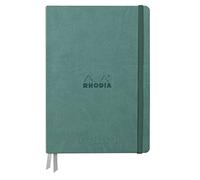 RHODIA 194158C - Rigid Notebook Goalbook Creation Aqua - A5 - 14.8x21cm - Plain - 100 pages White Technical Wash 200g/m² - 2 Ribbons - Imitation Leather Cover