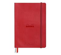 RHODIA 194160C - Rigid Notebook Goalbook Creation Poppy - A5 - 14.8 x 21 cm - Plain - 100 p White Technical Wash 200 g/m² - 2 Ribbons - Imitation Leather Cover
