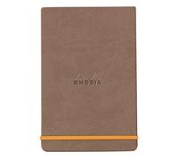 RHODIA 194347C - Hard Notebook Webnotepad Taupe - A6 - Lined - 192 Detachable Pages - Clairefontaine Ivory Paper 90 g/m - Bookmark, Elastic Closure - Faux Leather Cover - Rhodiarama