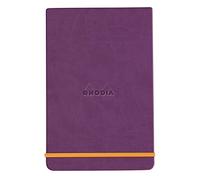 RHODIA 194362C - Rigid Notebook Webnotepad Purple - A6 - Lined - 192 Detachable Pages - Ivory Clairefontaine Paper 90 g/m - Bookmark, Elastic Closure - Faux Leather Cover - Rhodiarama