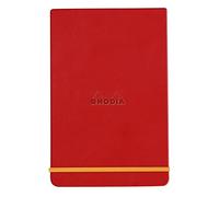 RHODIA 194366C - Hard Notebook Webnotepad Poppy - A6 - Lined - 192 Detachable Pages - 90g Ivory Clairefontaine Paper - Bookmark, Elastic Closure - Faux Leather Cover - Rhodiarama