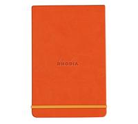 RHODIA 194368C - Rigid Notebook Webnotepad Tangerine - A6 - Ruled - 192 Detachable Pages - Ivory Clairefontaine Paper 90 g/m - Bookmark, Elastic Closure - Faux Leather Cover - Rhodiarama